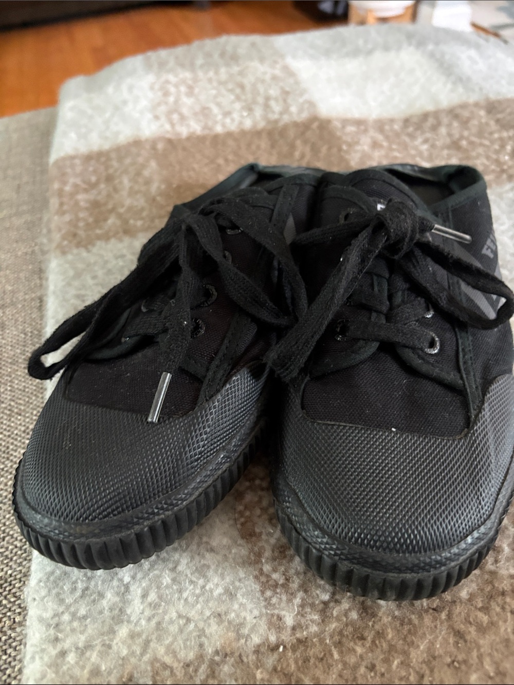 Men's Black Canvas Lace-Up Slip on mules